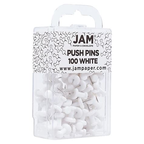 Jam Paper Pushpins White 100pack 222419055 Staples