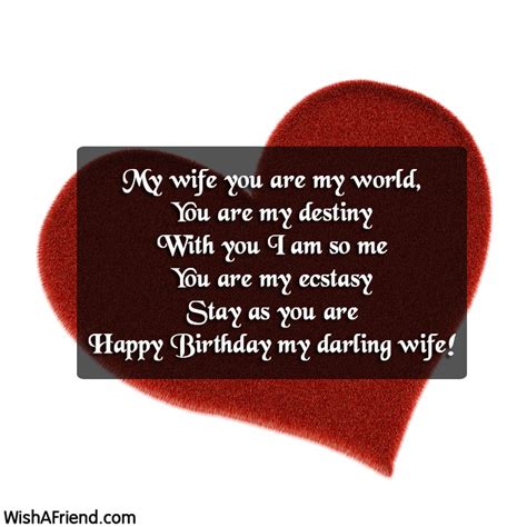 101 romantic birthday wishes for husband. My wife you are my world,, Birthday Quote For Wife