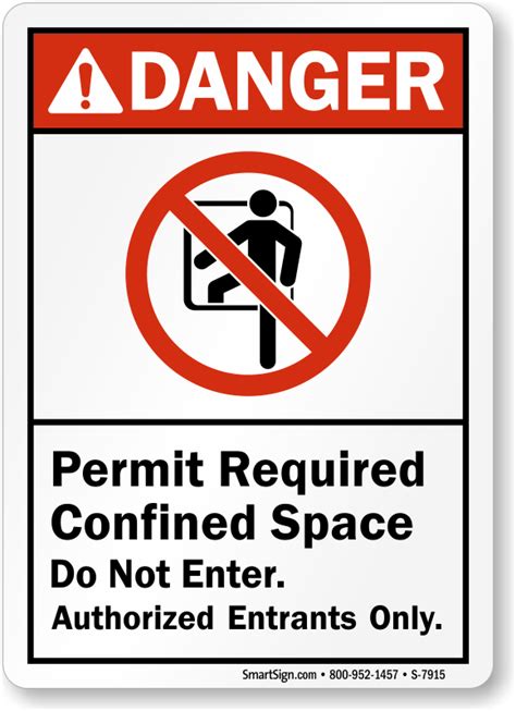 Permit Required Confined Space Do Not Enter Danger Sign Sku S 7915