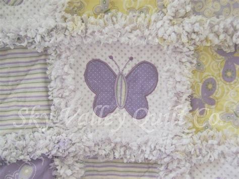 Prefringed Cut Rag Quilt Kit Lavender And Yellow Butterflies