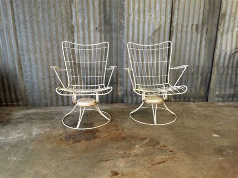 With wrought iron mesh backs and seats, and subtly curved legs, constantine always brings consistent style. Midcentury Outdoor Chairs / Homecrest / Pair of Chairs ...