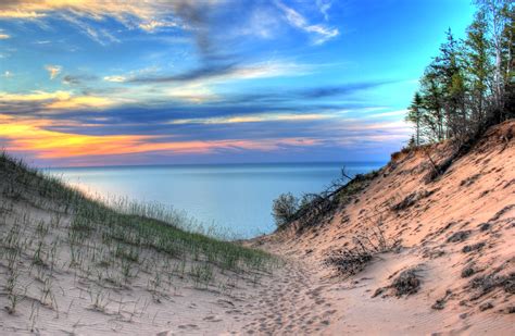 Lake Superior Between The Dunes At Pictured Rocks National Lakeshore