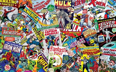 Large Vintage Marvel Comics Collage Download Etsy