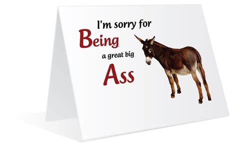 Im Sorry For Being An Ass Malemark Greeting Cards