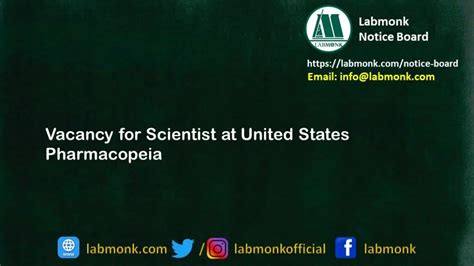Vacancy For Scientist At United States Pharmacopeia Notice Board