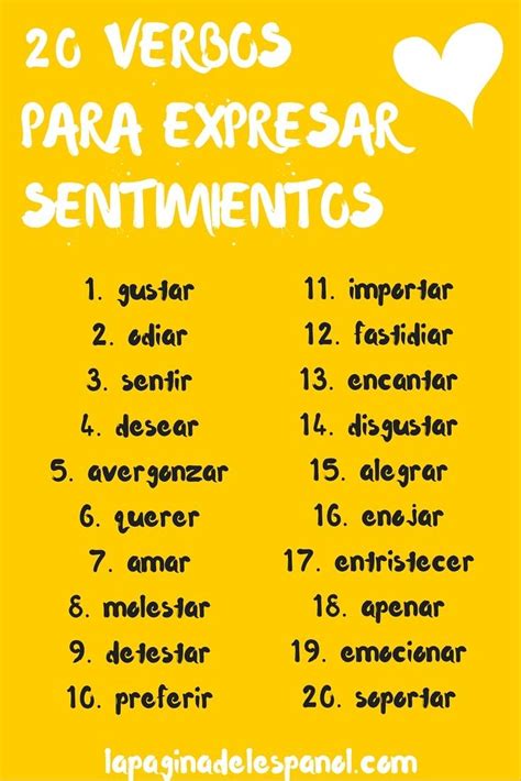 20 verbos para hablar de sentimientos | La página del español