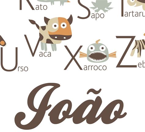 Personalized Portuguese Alphabet Poster With Animals From A To Etsy