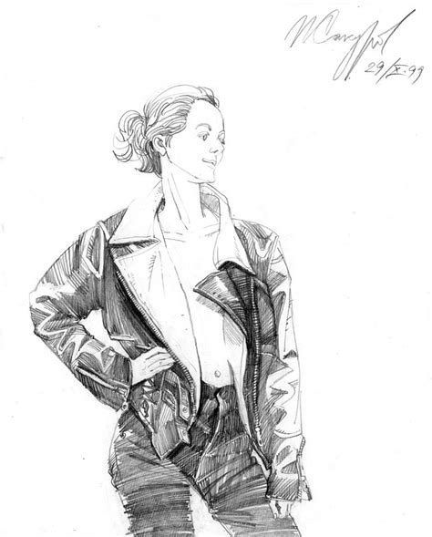 Girl In The Leather Jacket Drawing By Igor Sakurov Fine Art America