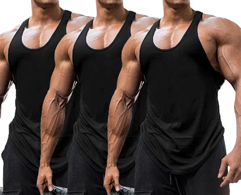 Amazon Com Babioboa Men S Pack Gym Workout Tank Tops Y Back Muscle
