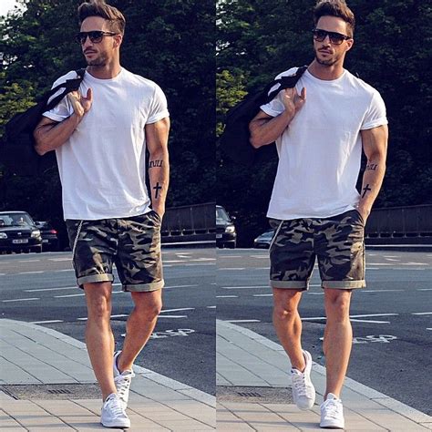 10 Ways To Wear Your T Shirt With Shorts Mens Summer Outfits Summer