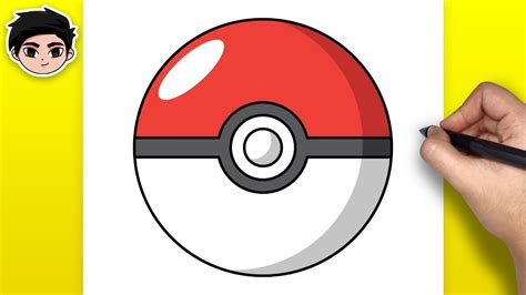 How To Draw Poke Ball Easy Step By Step Youtube