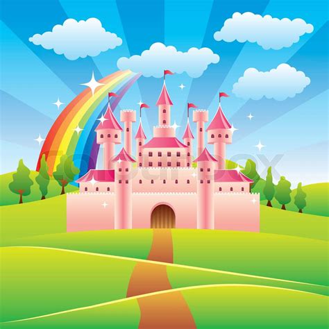 Fairy Tale Castle Vector Illustration Stock Vector Colourbox