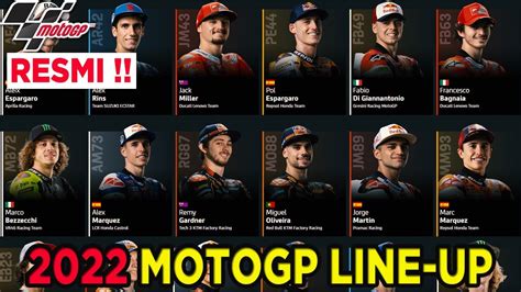 Resmi Line Up Rider Motogp 2022 Daftar Pembalap Motogp 2022