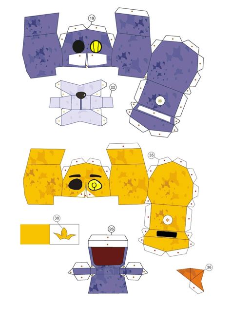 Papercraft Fnaf 2 Withered Chica All Peices Paper Crafts