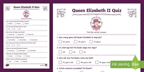Free Queen Elizabeth Ii Quiz Queen Quiz Twinkl