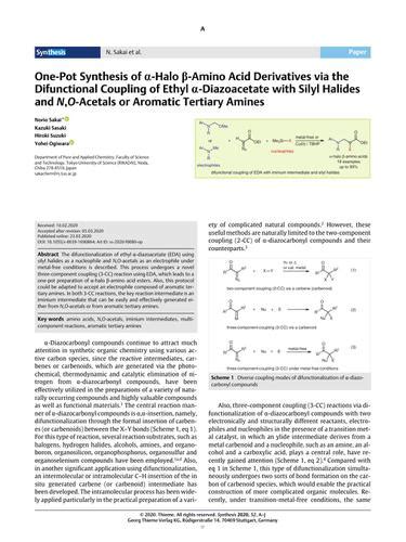 One Pot Synthesis Of Halo Amino Acid Derivatives Via The