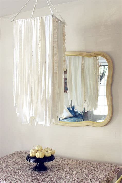 Super yummy and easy blondies made in one bowl with no mixer! D.I.Y. Oversized Fabric Garland Chandelier - A Beautiful Mess