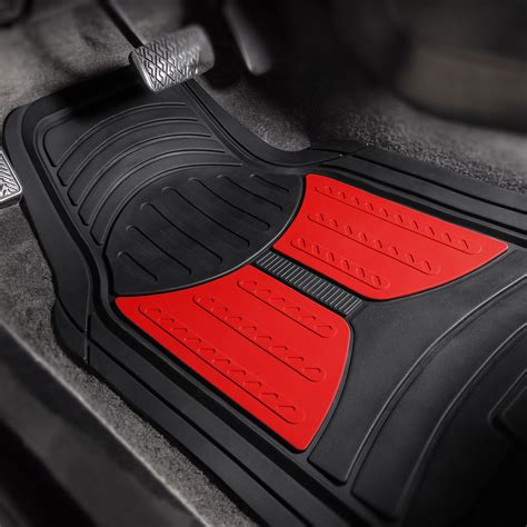 Fh Group Rubber Car Floor Mats 2 Tone Design Heavy Duty All Weather 4