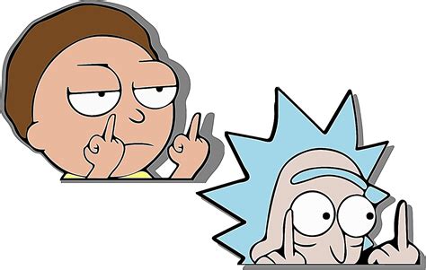 Buy Uniq Rick And Morty Middle Fingers Morty Slap Rick Decal Peaker