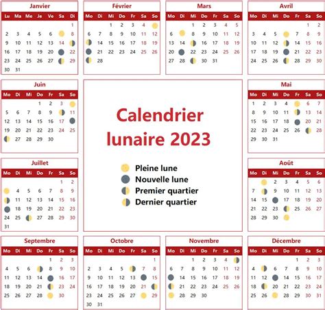 Calendrier Lunaire 2023 ⇒ Pleine Lune Nouvelle Lune Éclipse Lunaire