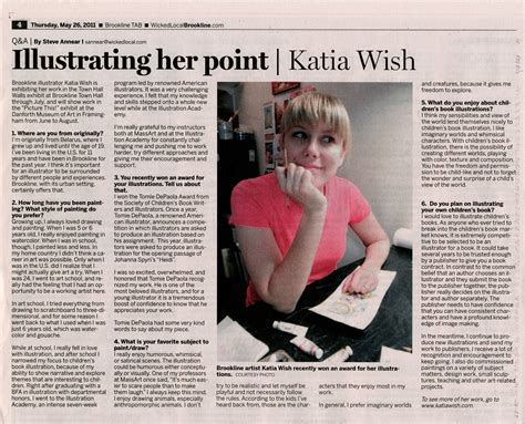 Katia Wish Sketchblog Featured Interview In Local Newspaper