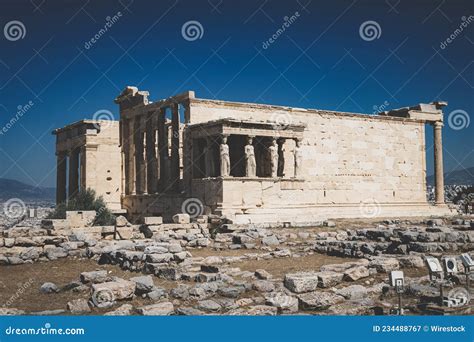 Ancient Parthenon Temple In Athens Greece Stock Image Image Of