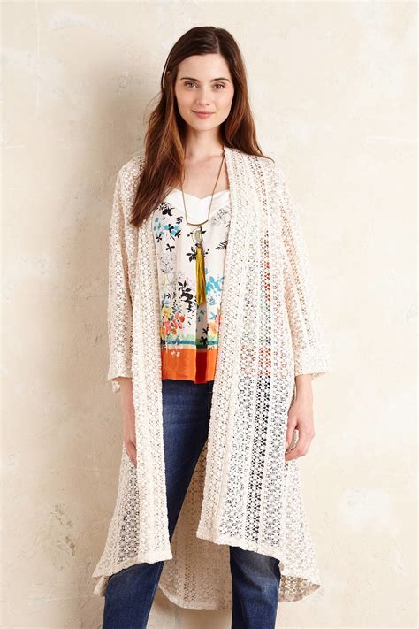 Anthropologie Marisol Crochet Lace Jacket In White