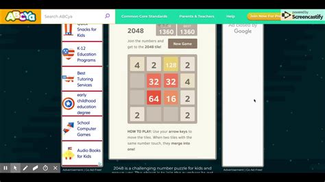 2048 Challenging Number Puzzle Game Abcya Youtube