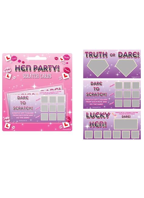 Hen Party Dare Scratch Cards Pack Of 3