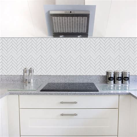 Yanqiao White Herringbone Tiles Home Kitchen Bathroom Living Room Wall