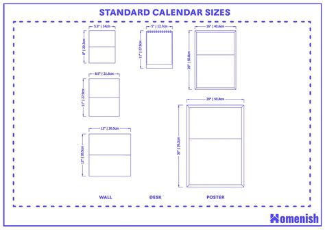 Guide To Standard Calendar Size With Drawings Homenish
