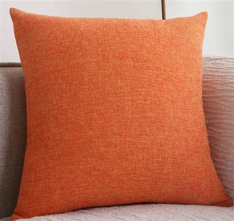 Plain Solid Colour Cushion Cover Cotton Linen Throw Pillow Case 45x45