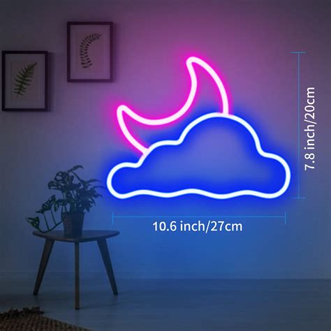 Buy Neon Sign Jtlmeen Cloud And Moon Led Neon Light Neon Lights Sign For Wall Decor Usb