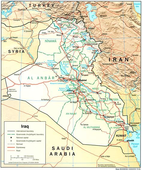 An iraq map featuring cities, transportation and hydrography. Ken Raggio presents Jesus Christ to Iraq