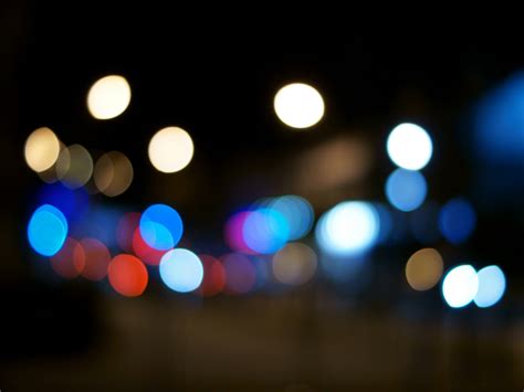 High Quality Wide Wallpaper Night Bokeh Generating Colorful Lights