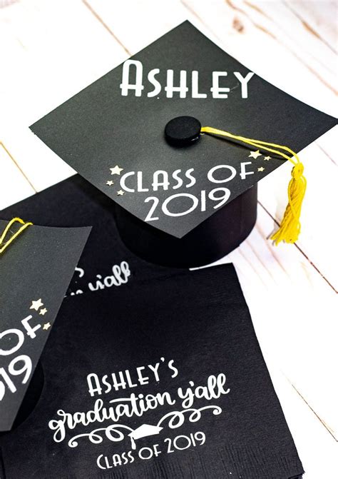 Cricut Graduation Party Ideas Personalized Cap And Napkins Leap Of