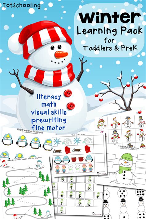 Free Winter Printable Pack for Toddlers & Preschoolers | Totschooling