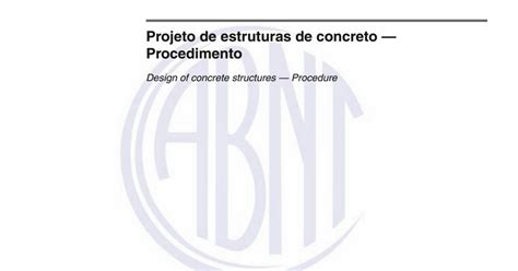 Nbr 6118 2014 Projeto De Estruturas De Concreto Procedimento
