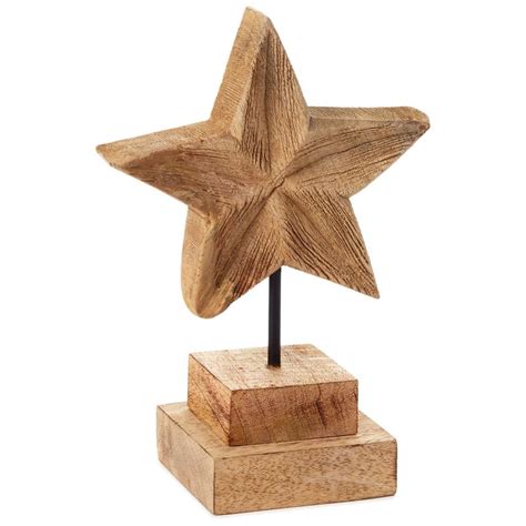 Small Carved Wood Star On Stand 875 Wood Stars Wooden Stars Wood