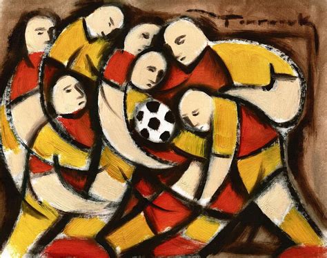 Abstract Soccer Players Art Print Painting By Tommervik Fine Art America