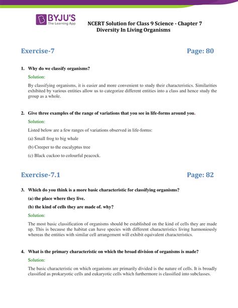Classification Of Living Organisms Homework And Study Guide Answer Key