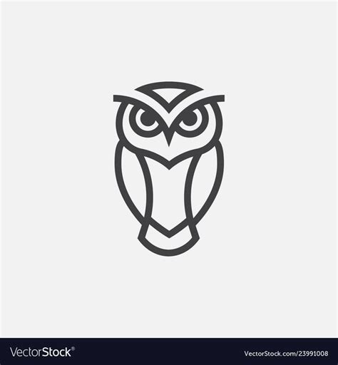 Owl Logo Design Vector Image On Vectorstock Owl Logo Owl Tattoo