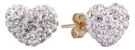 Buy Revere 9ct Gold Crystal Heart Stud Earrings Womens Earrings Argos