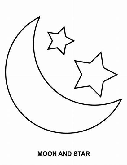 Moon Coloring Pages Printable Sun Easy Stars