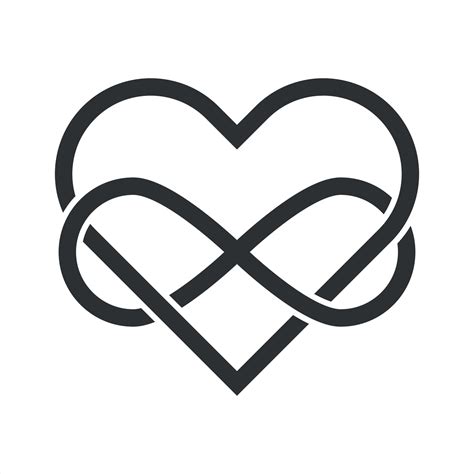 Heart Shape And Infinity Symbol Made Of Intertwined Lines Symbol Of