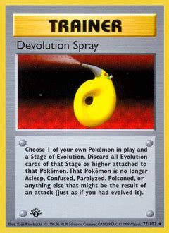 Browse the pokémon tcg card database to find any card. Devolution Spray (base1-72) - Pokemon Card Database