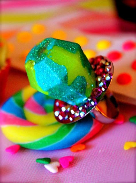 Candy Clash Twisted Ring Pop Glitter Resin Ring Candy Glam