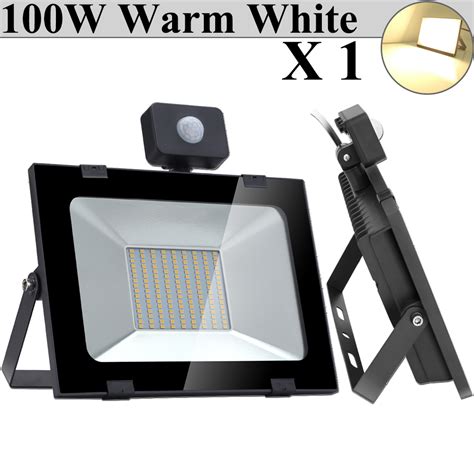 100w Pir Motion Sensor Led Flood Light Warm White Shop Outdoor Security