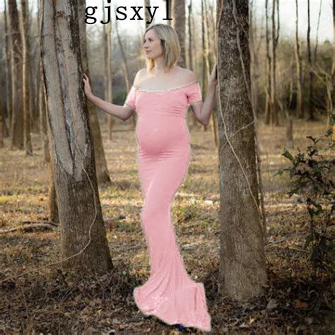 Gjsxyl 2018 European And American Womens Mercerized Cotton Pregnant Women Collar Tail Dress
