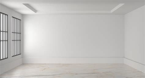Premium Photo Empty Room Interior White Blank Wall 3d Render